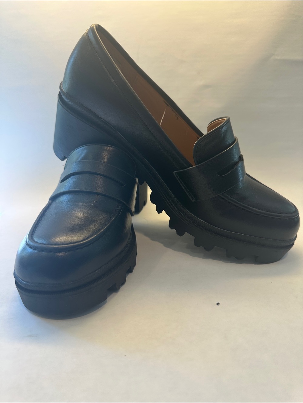 Mudd Levante-08L Black Lug Sole Chunky Shoe Platform Loafers Size 8.5